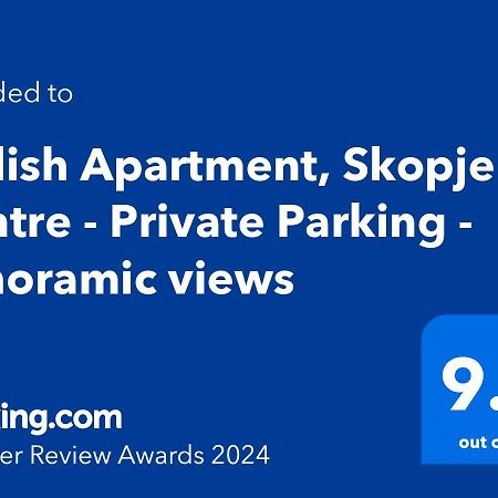 Stylish Apartment, Skopje Centre - Private Parking - Panoramic Views Exterior photo